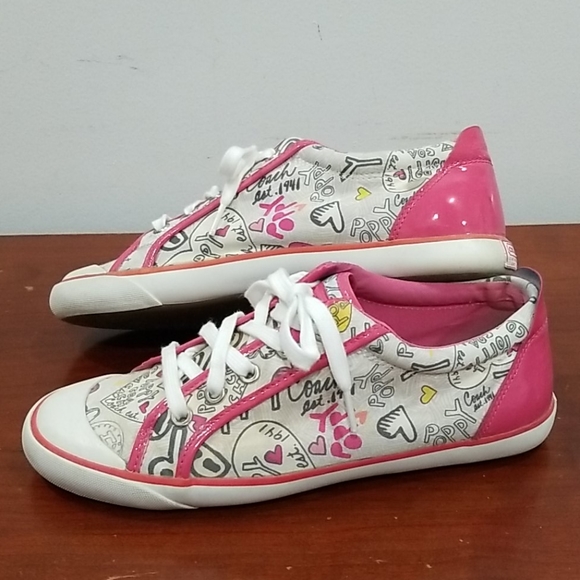 Coach women's Barrett ppy grff heart sneakers - Picture 3 of 16
